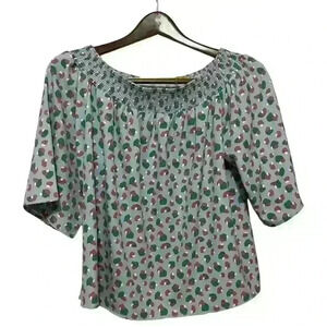 Multiple colored leopard type print with scoop neck size small